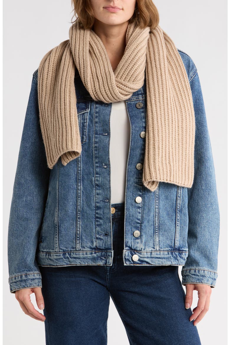 Chunky Knit Scarf, Main, color, LIGHT SESAME