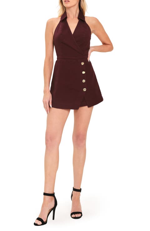 Surplice V-Neck Denim Romper