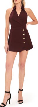 FLYING TOMATO Surplice V-Neck Denim Romper