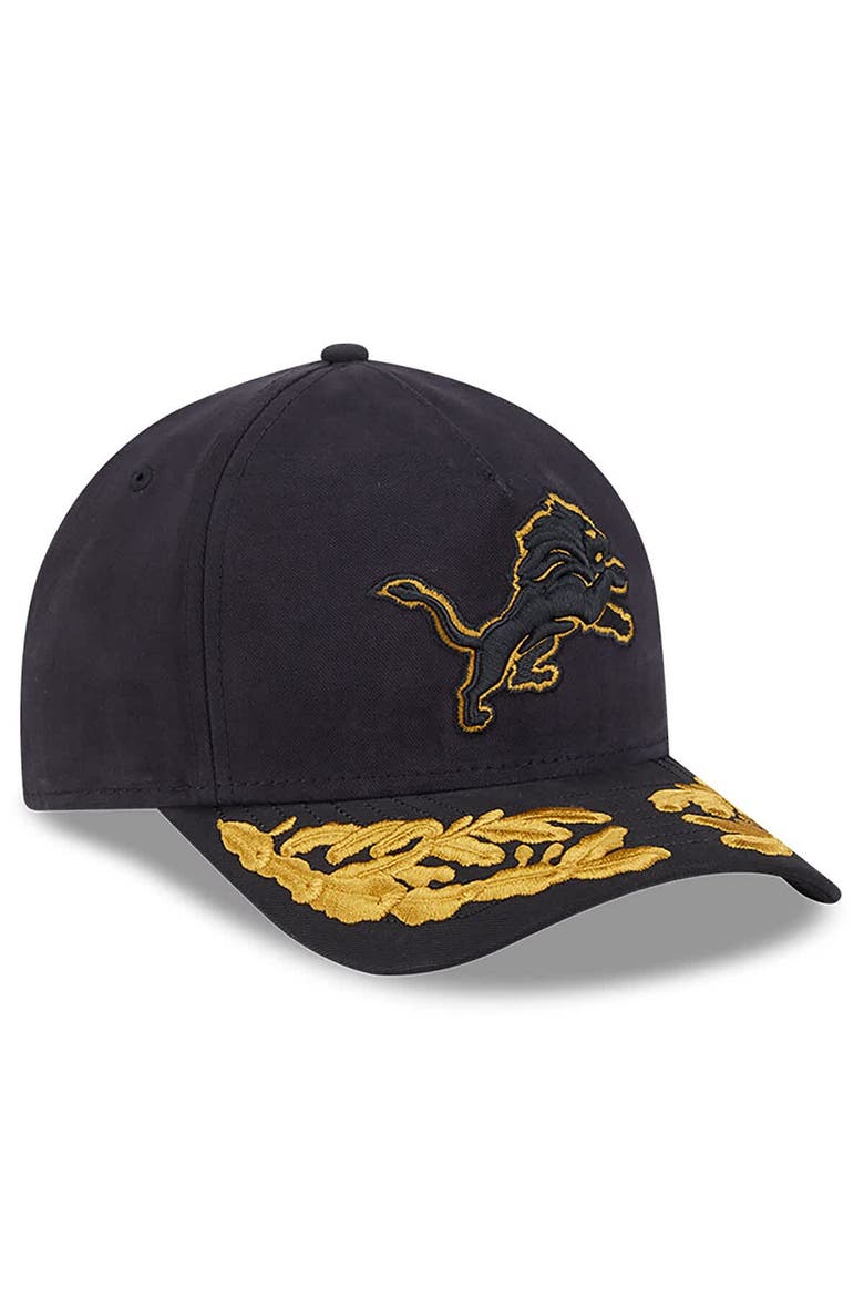 Men's New Era x Alpha Industries  Black Detroit Lions A-Frame 9FORTY Adjustable Hat, Alternate, color, Black