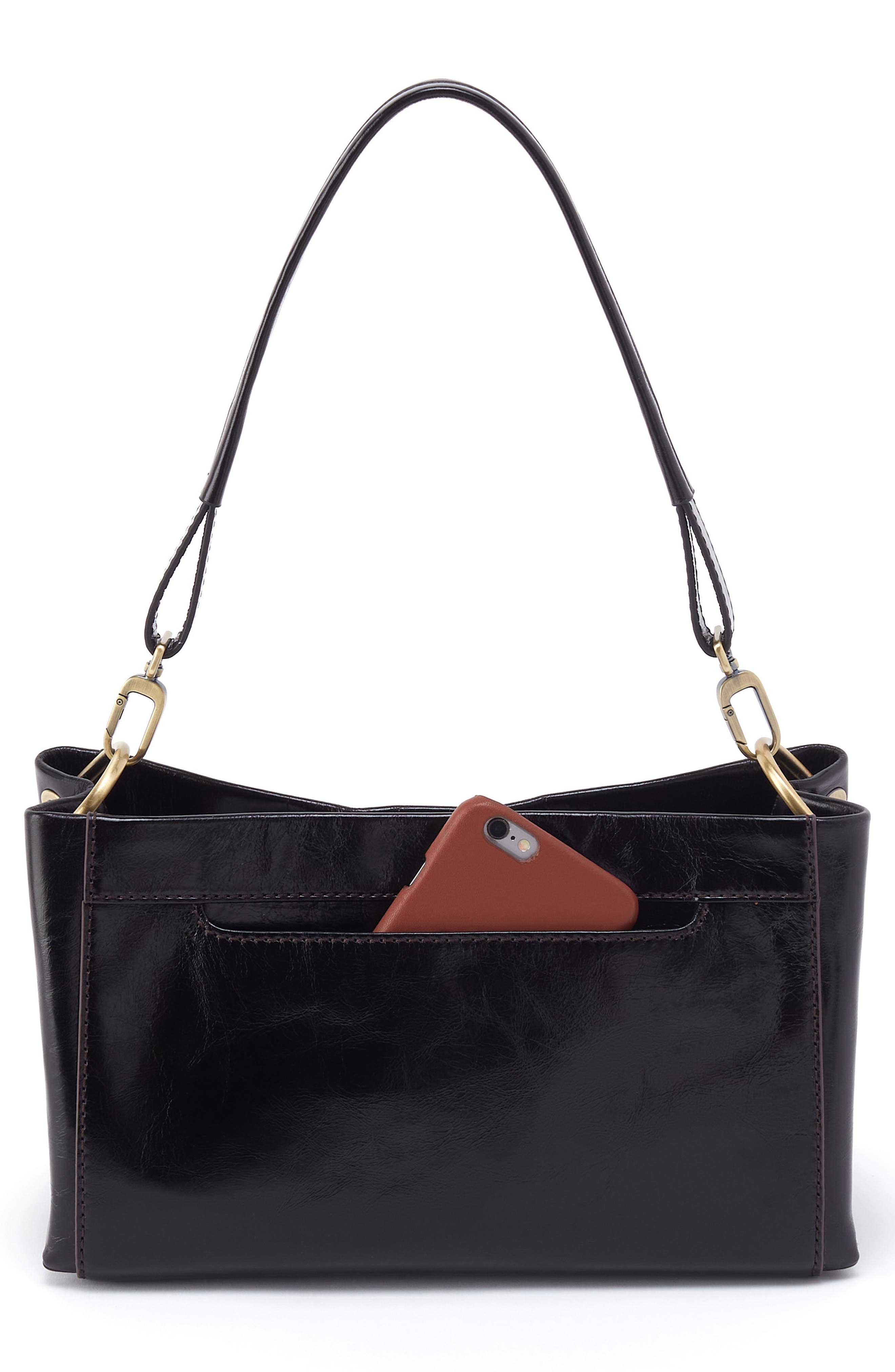 HOBO Seneca Leather Crossbody Bag, Alternate, color, Black