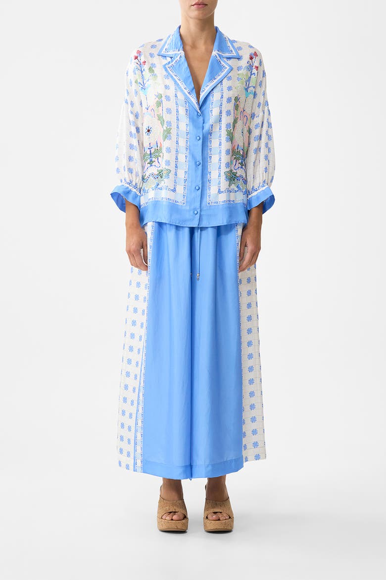 Shirt With Gathered Cuff, Main, color, Midsummer Mosaics