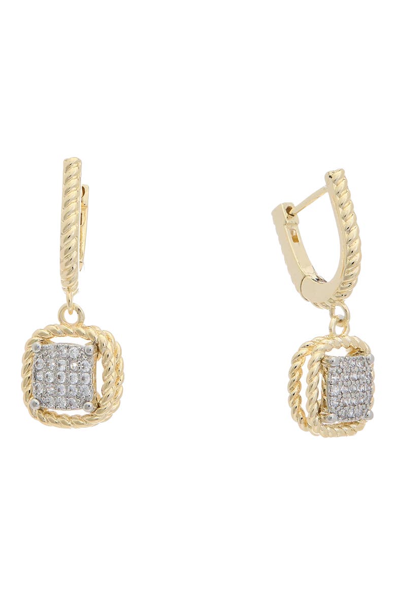 Pavé Hoop Earrings, Main, color, YELLOW