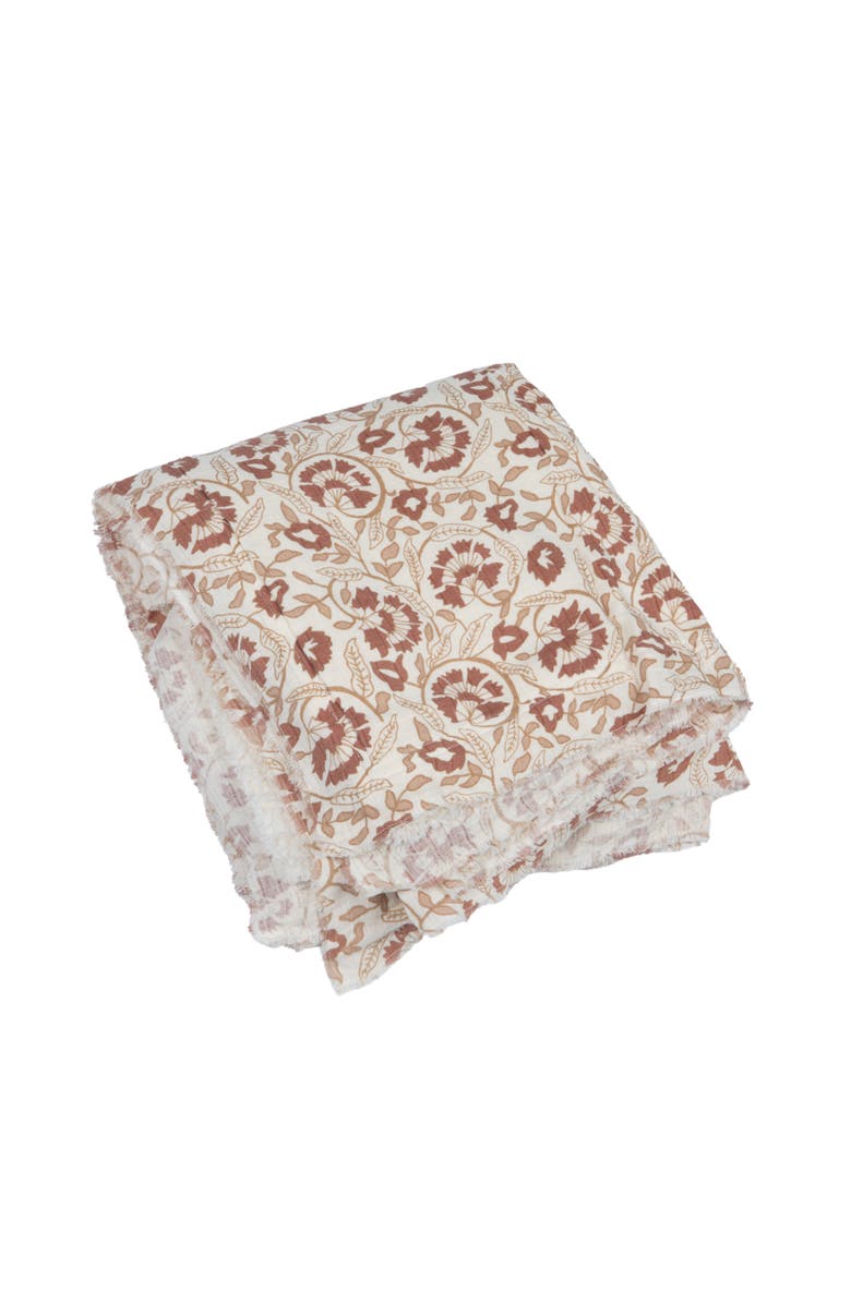 Storied Home Woven Cotton and Throw Blanket, Main, color, Beige