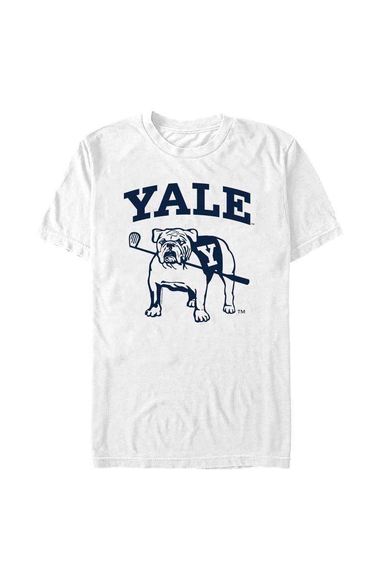 Yale University Men's Yale University Handsome Dan Team Golf Graphic T-Shirt, Main, color, White