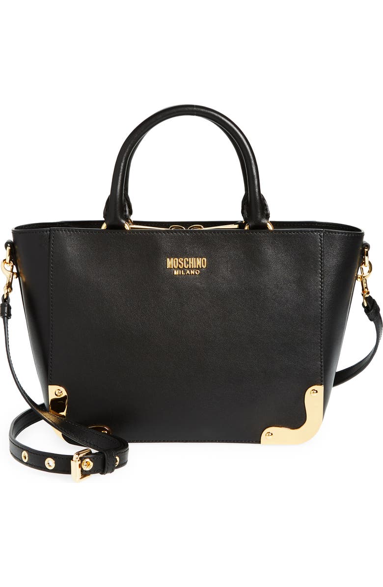 Moschino Metal Corner Tote, Main, color,