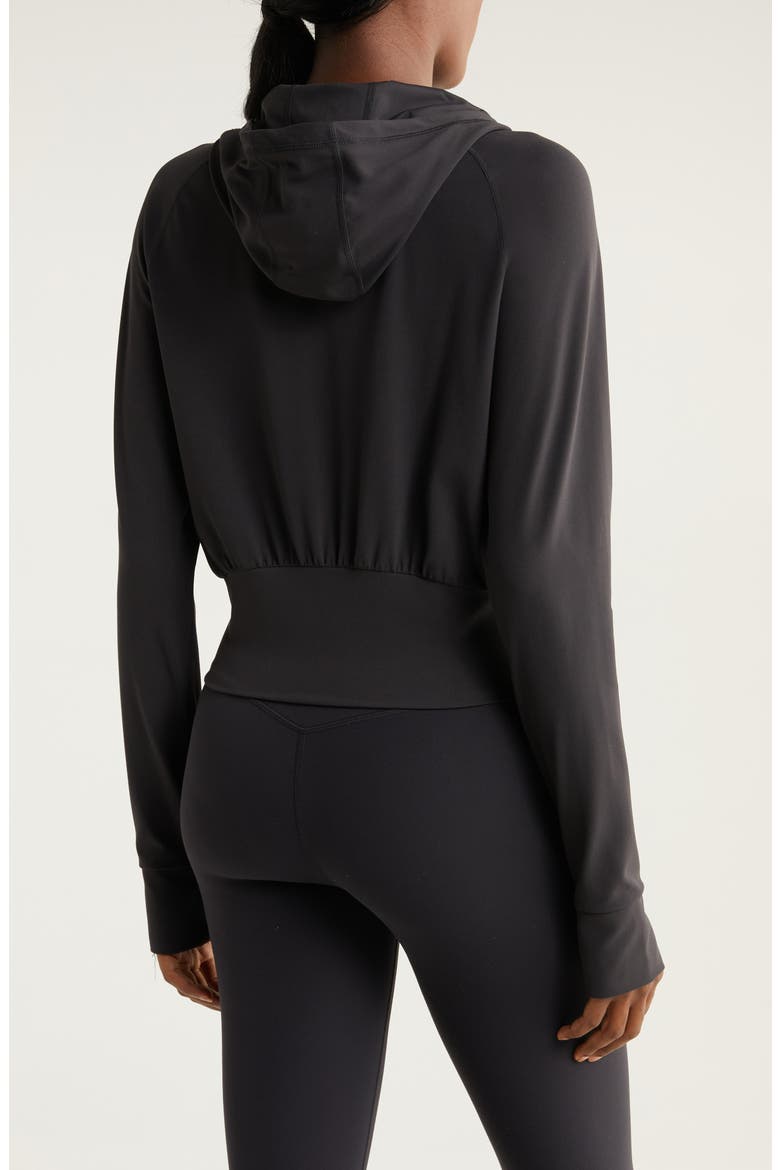 Studio Luxe Zip Hoodie, Alternate, color, BLACK