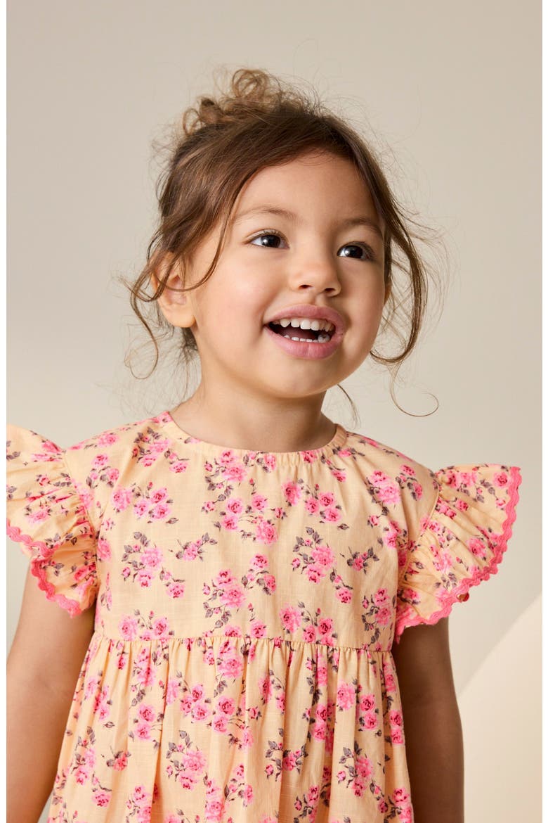 Kids' Ditsy Cotton Dress, Alternate, color, YELLOW