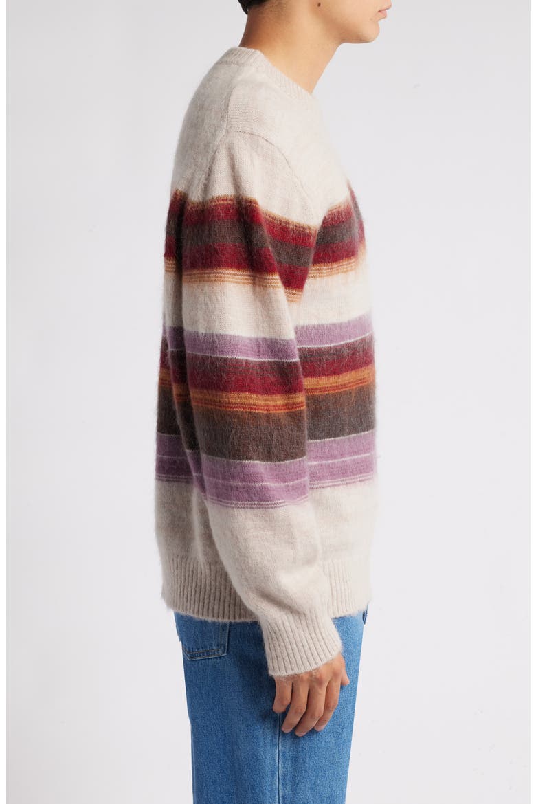 Wilde Stripe Wool & Mohair Crewneck Sweater, Alternate, color, OATMEAL
