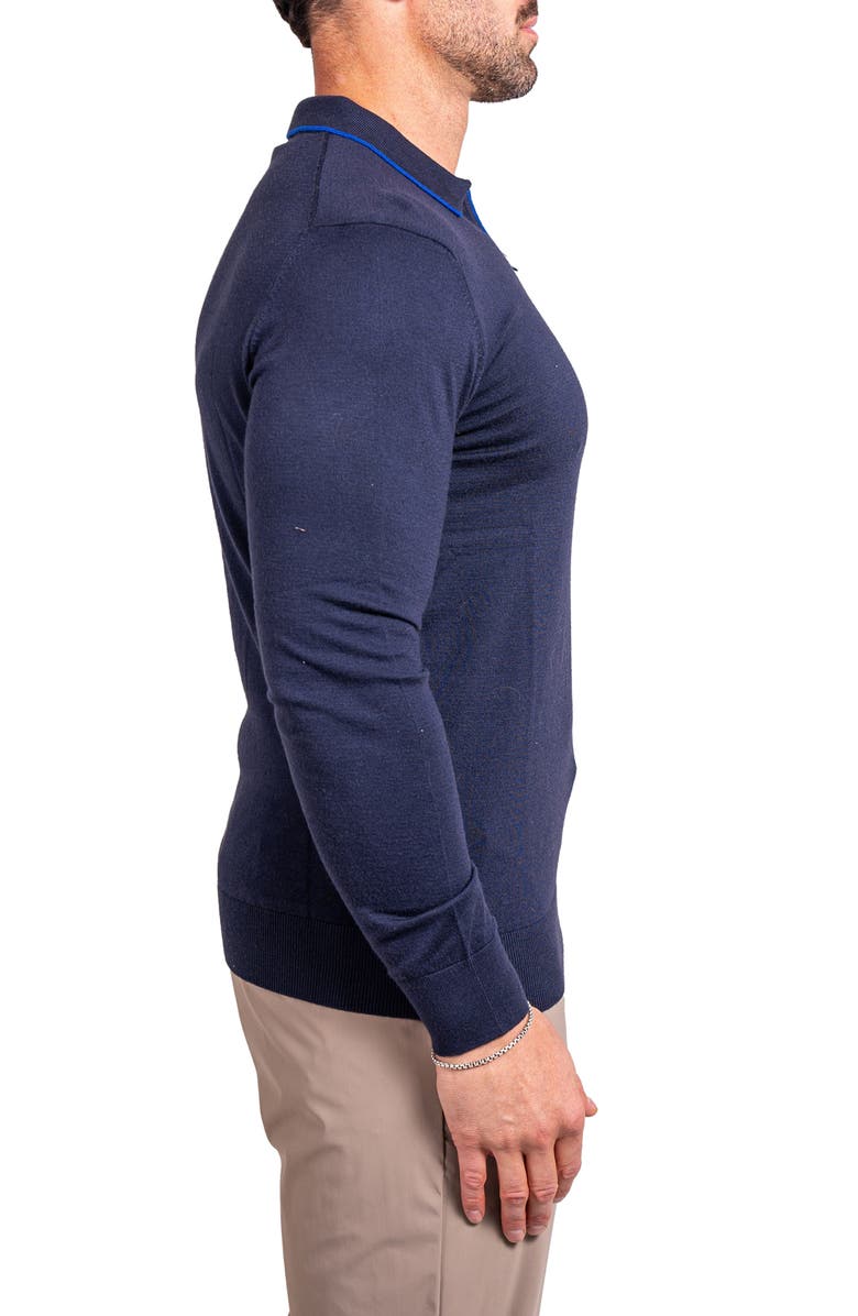 Maceoo Knitted Passion Quarter Zip Sweater, Alternate, color, Blue
