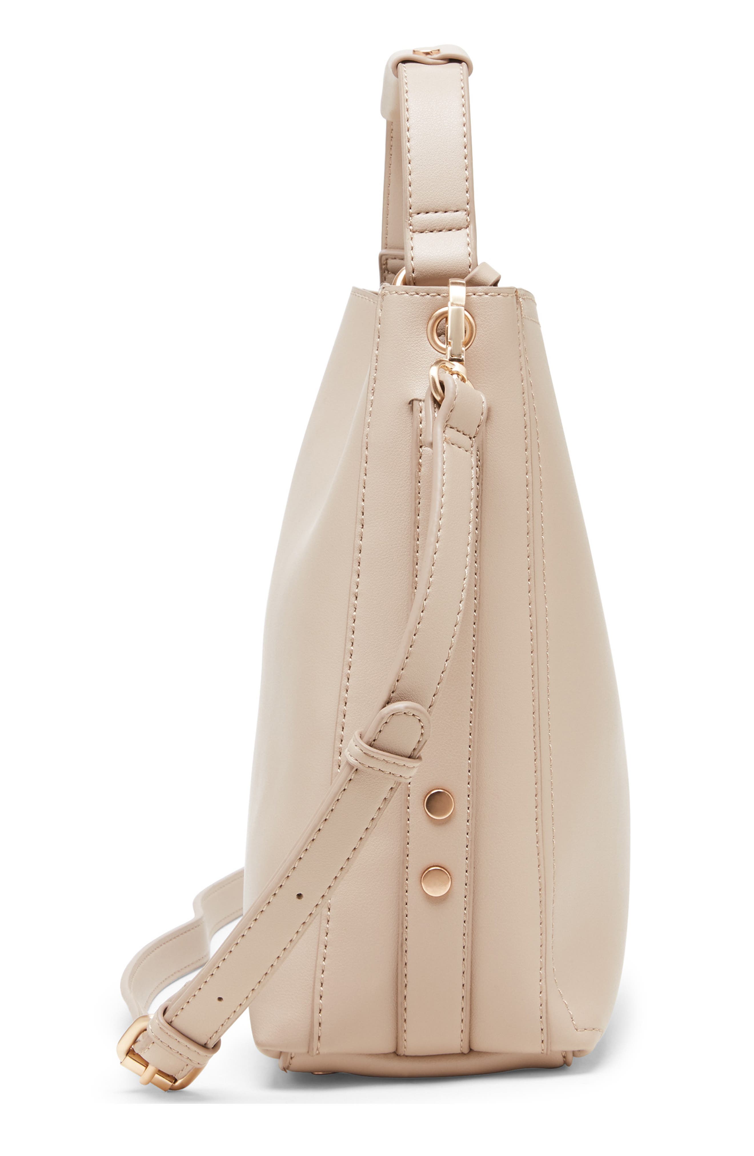 Hingi Faux Leather Shoulder Bag, Alternate, color, NUDE