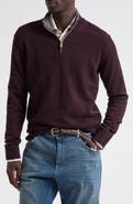 Eleventy Tipped Cashmere Half Zip Sweater