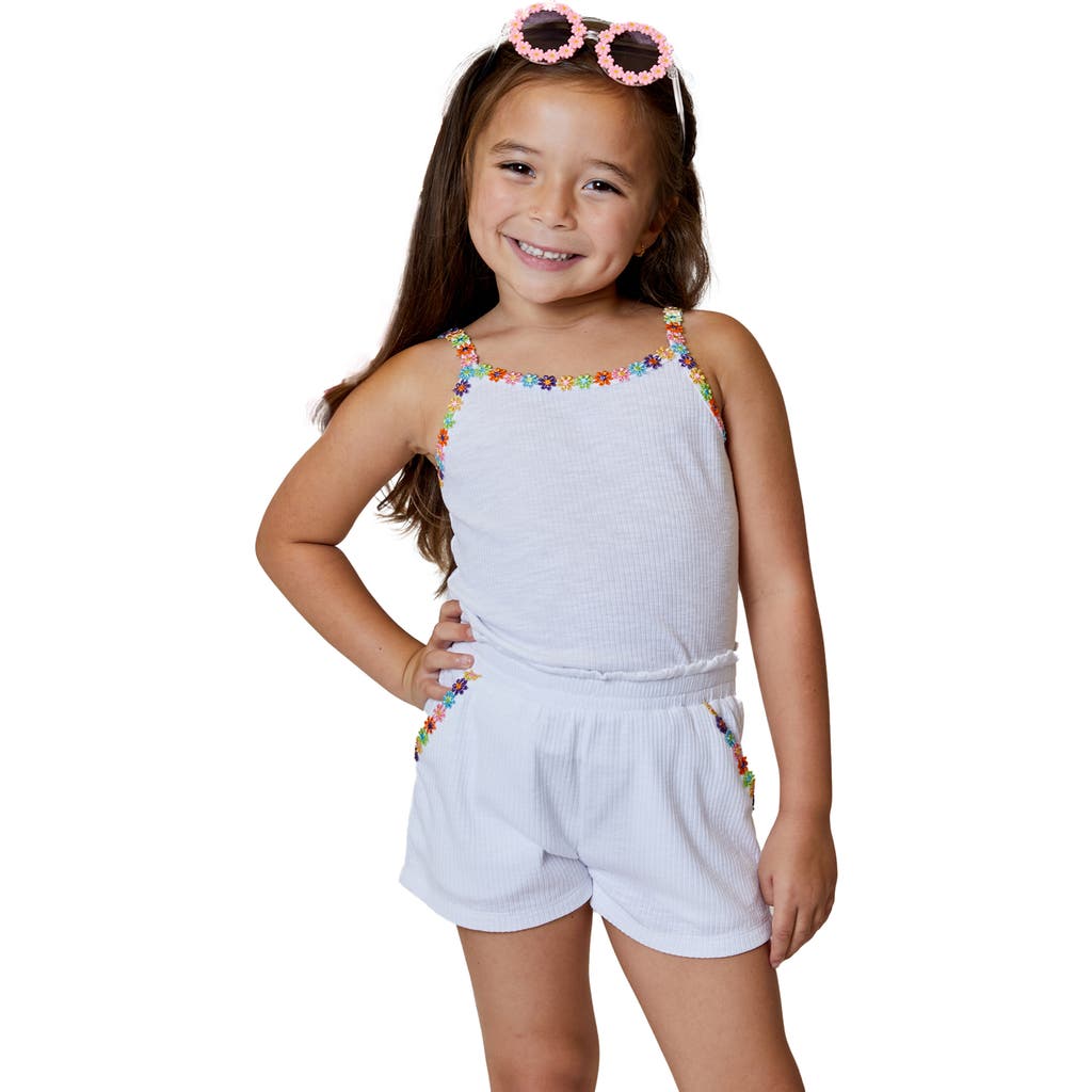 Shop Design History Kids' Flower Trim Tank In White