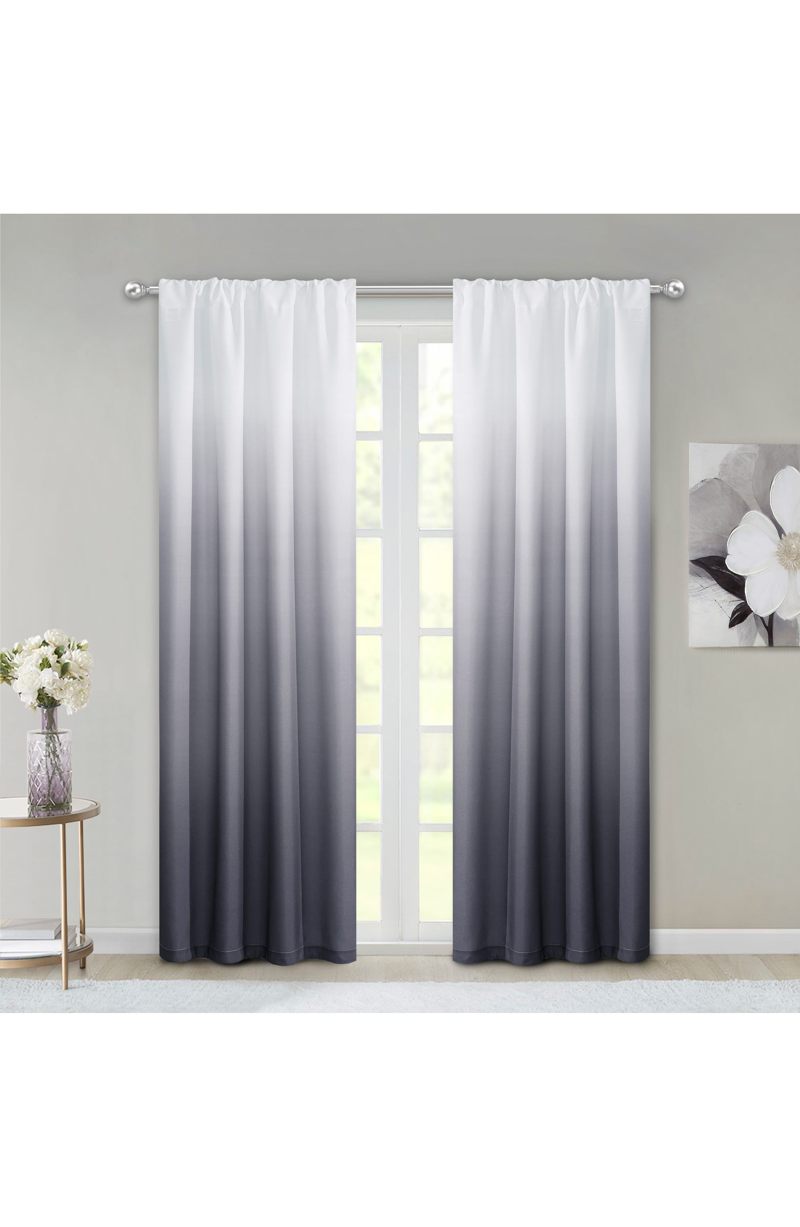 DAINTY HOME Shades Set of 2 Ombré Blackout Panel Curtains