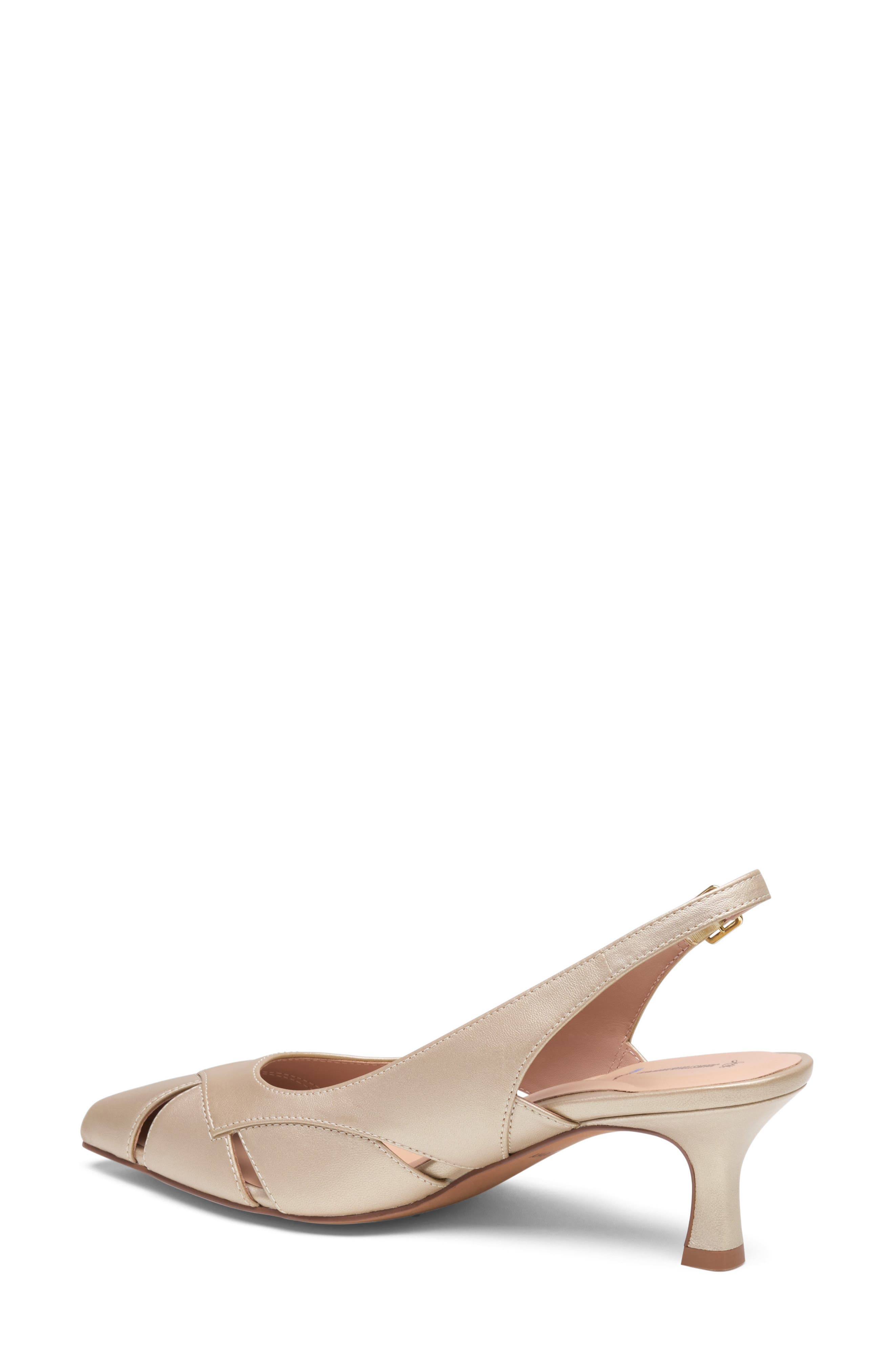 Lindsey Leather Cutout Slingback Pump, Alternate, color, SAND PEARLIZED LEATHER