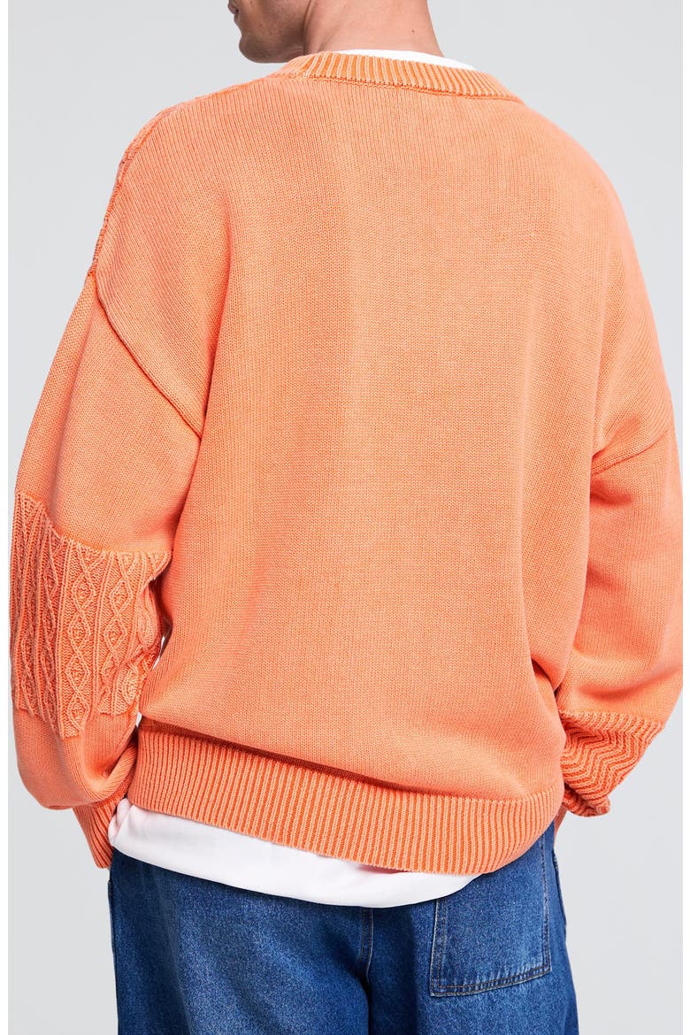 Crewneck Cotton Sweater, Main, color, ORANGE