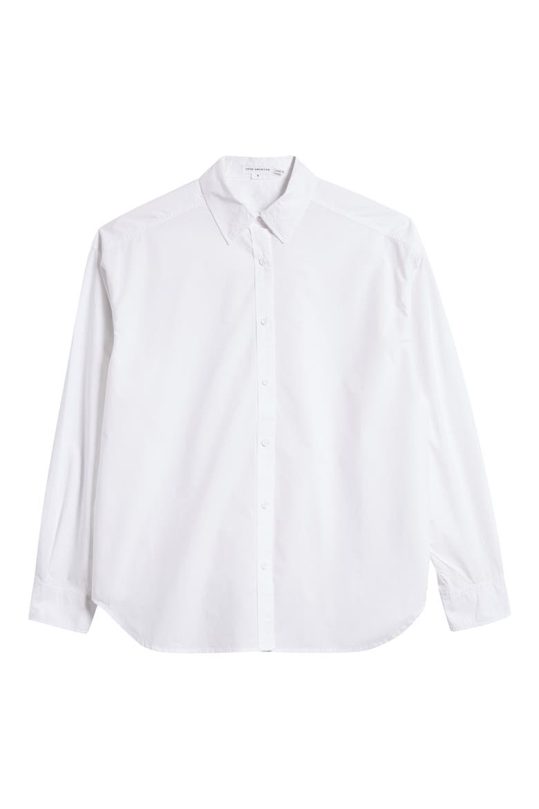 Perfect Cotton Poplin Button-Up Shirt, Alternate, color, WHITE001