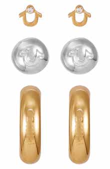 True Religion Two-Tone 3-Pack Assorted Earrings