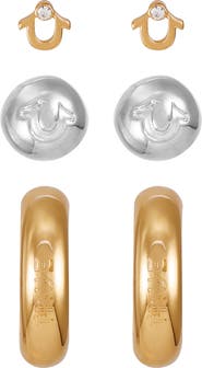 True Religion Two-Tone 3-Pack Assorted Earrings