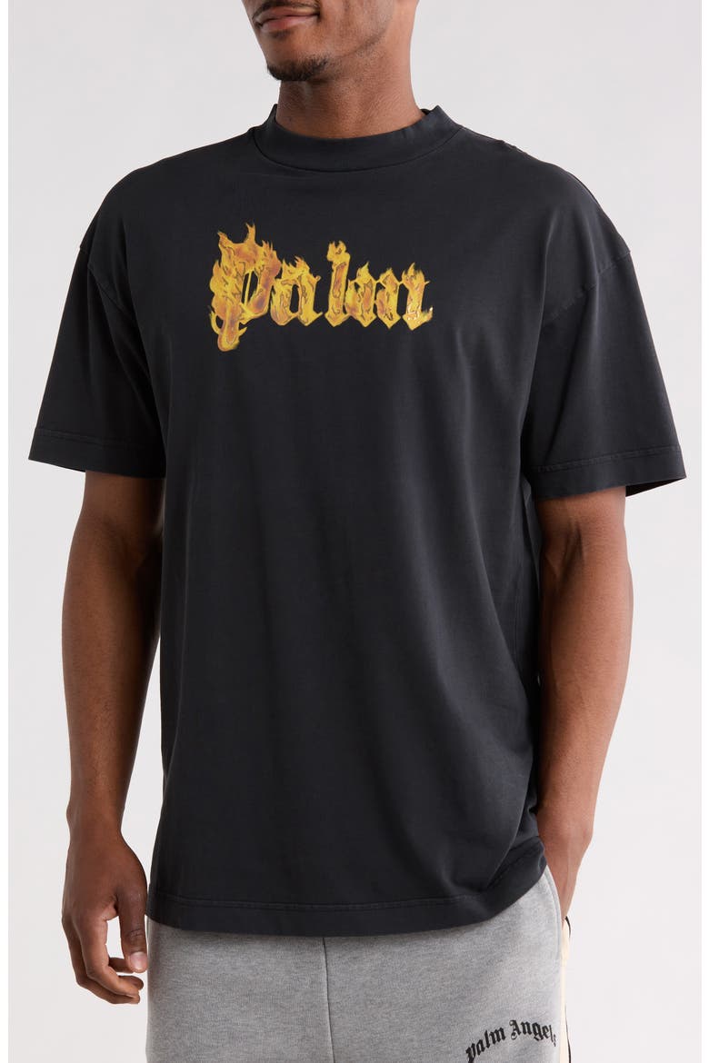 Logo Graphic Cotton T-Shirt, Main, color, BLACK GOLD