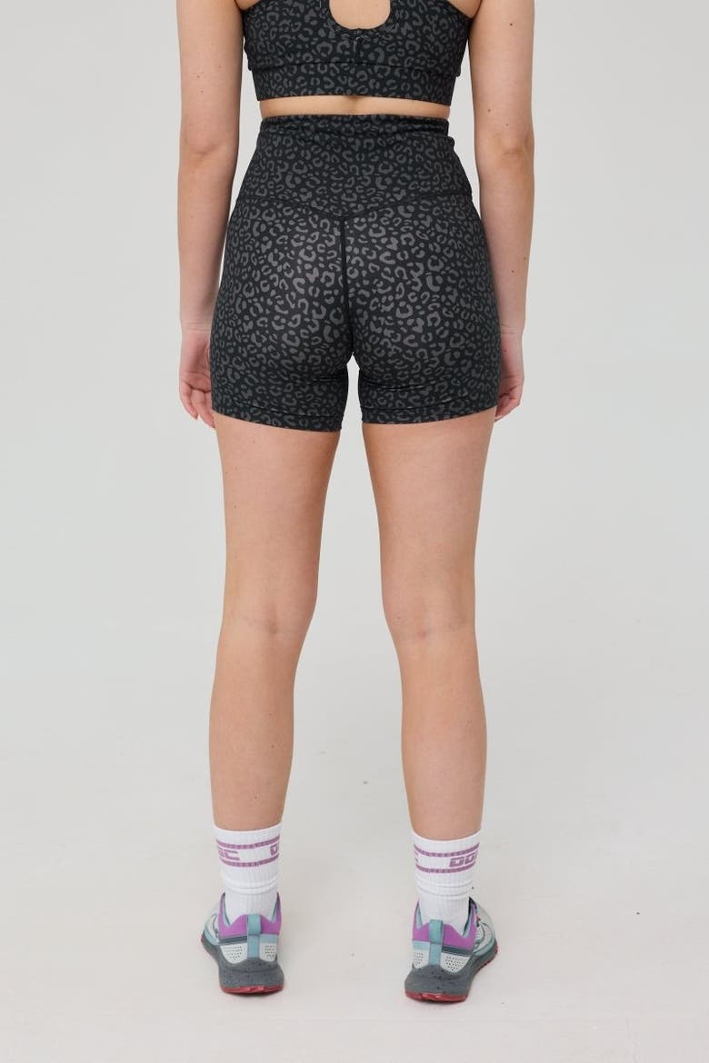 Infinite High Waisted Shorts - Black Leopard, Alternate, color, Black Leopard
