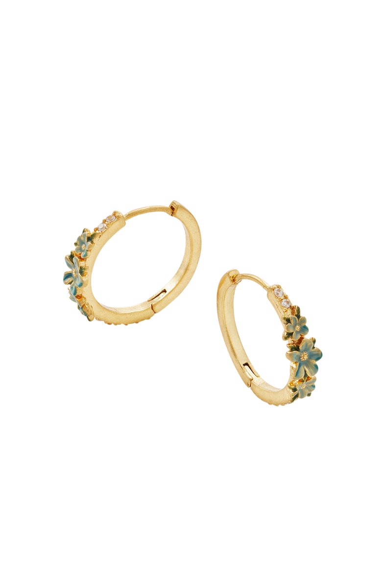 Fable England Floral Wreath Hoop Earrings, Alternate, color, Gold
