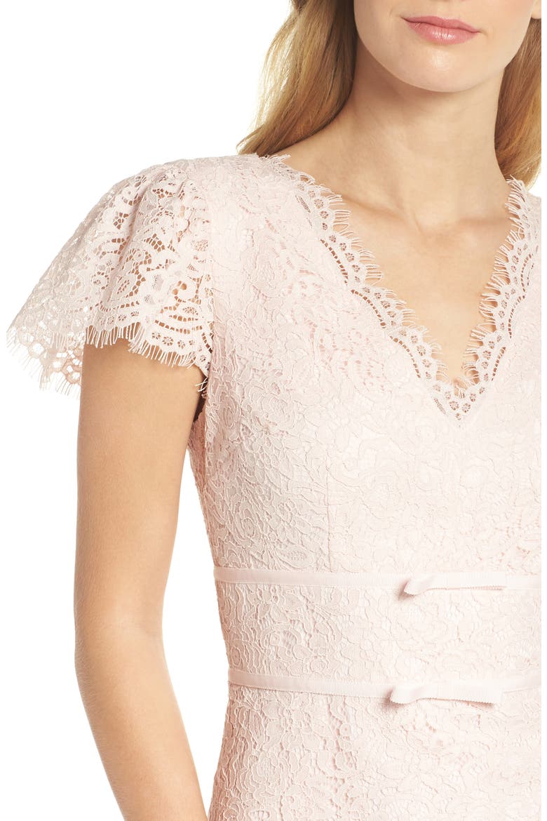 Ginger Rosebud Lace Sheath Dress, Alternate, color, BLUSH