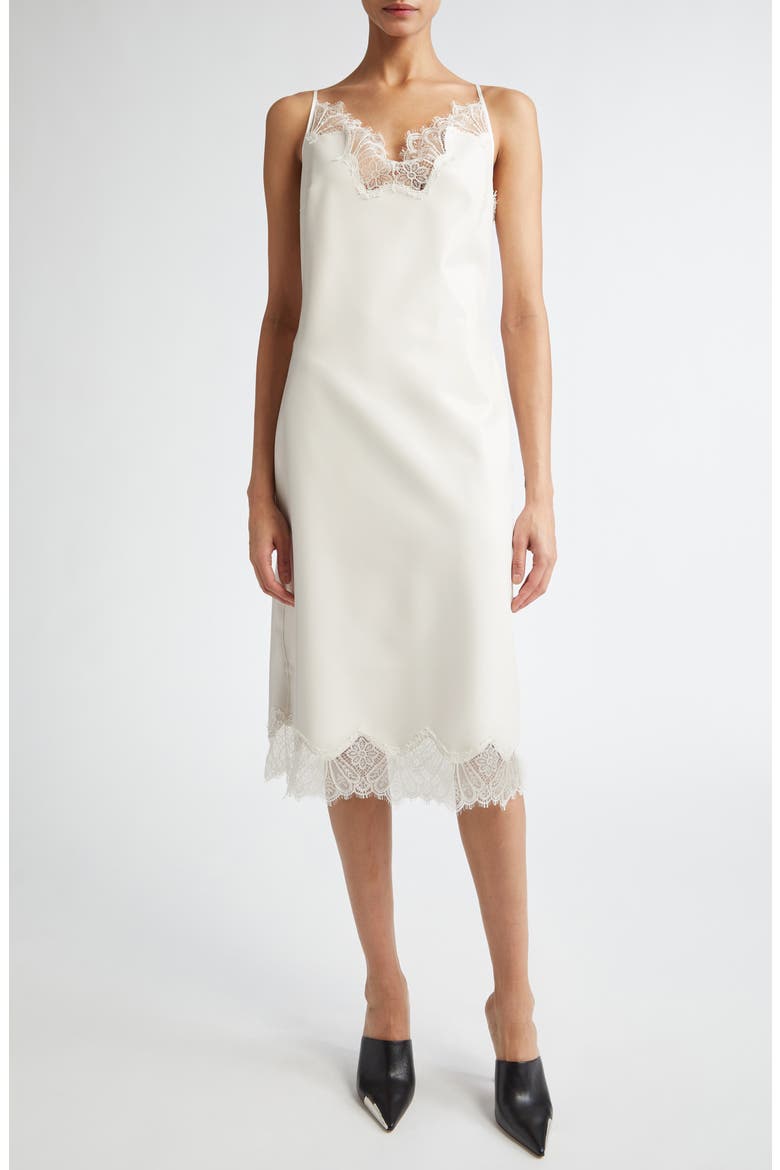 Latex & Lace Slipdress, Main, color, WHITE