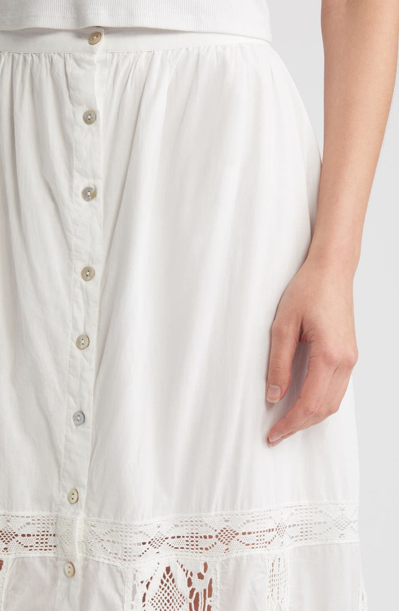 Cleobella Apollonia Lace Trim Midi Skirt, Alternate, color, 