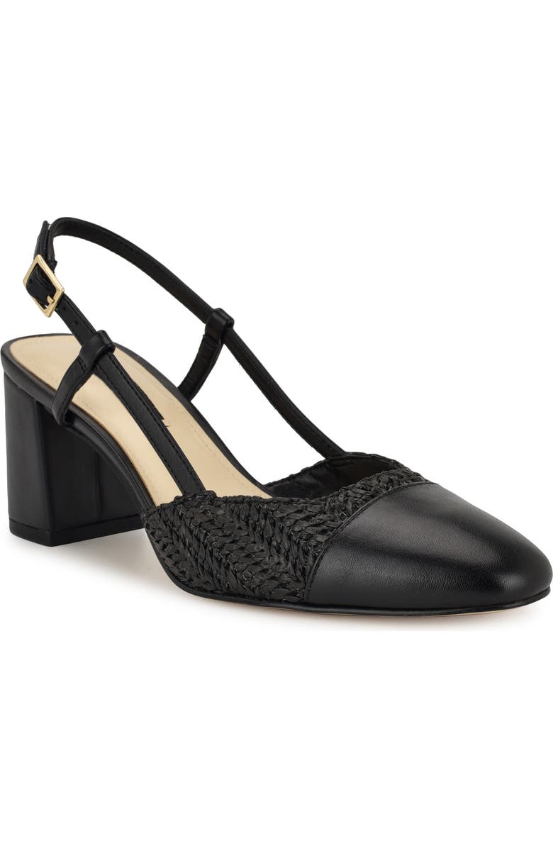 Nine West Unda Slingback Cap Toe Pump, Main, color, Black