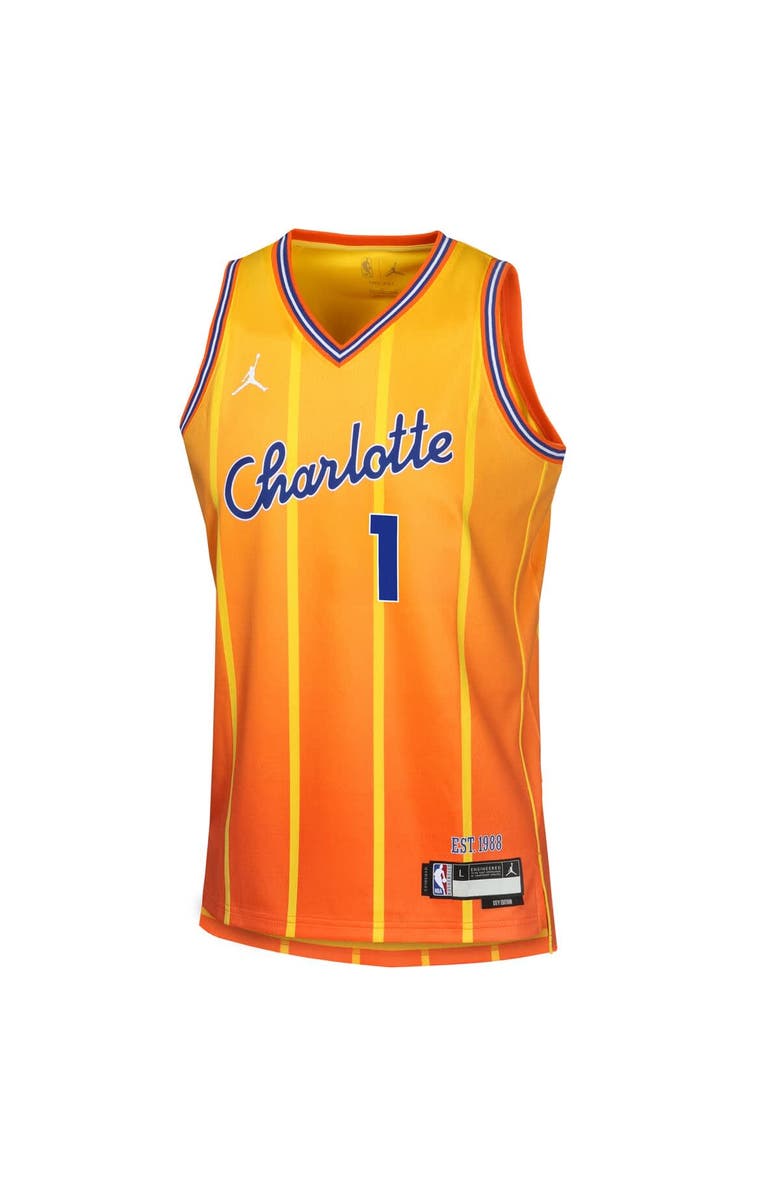 Nike Youth Nike LaMelo Ball Orange Charlotte Hornets 2025/26 City Edition Swingman Jersey, Alternate, color, Orange