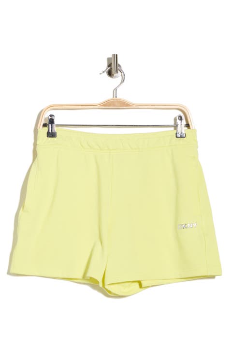 Metallic Logo High Rise French Terry Shorts