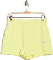 DKNY Metallic Logo High Rise French Terry Shorts