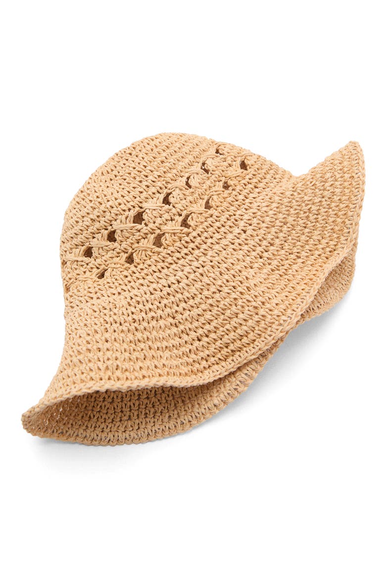 Openwork Straw Sun Hat, Alternate, color, ECRU
