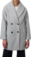 Bernardo Shawl Collar Double Breasted Faux Shearling Coat