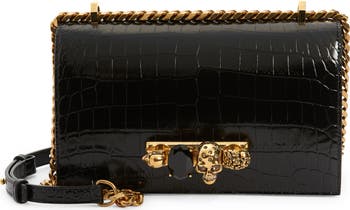 ショルダーバッグ alexander mcqueen Crossbody bags McQueen Alexander McQueen Jewelled Knuckle Croc Embossed
