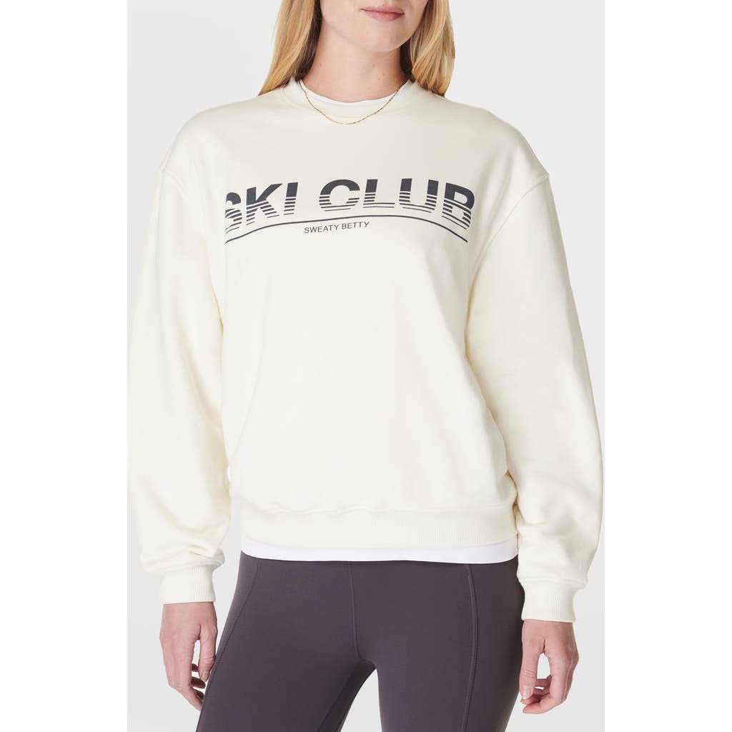 Shop Sweaty Betty Ski Club Graphic Sweathirt In Studio White