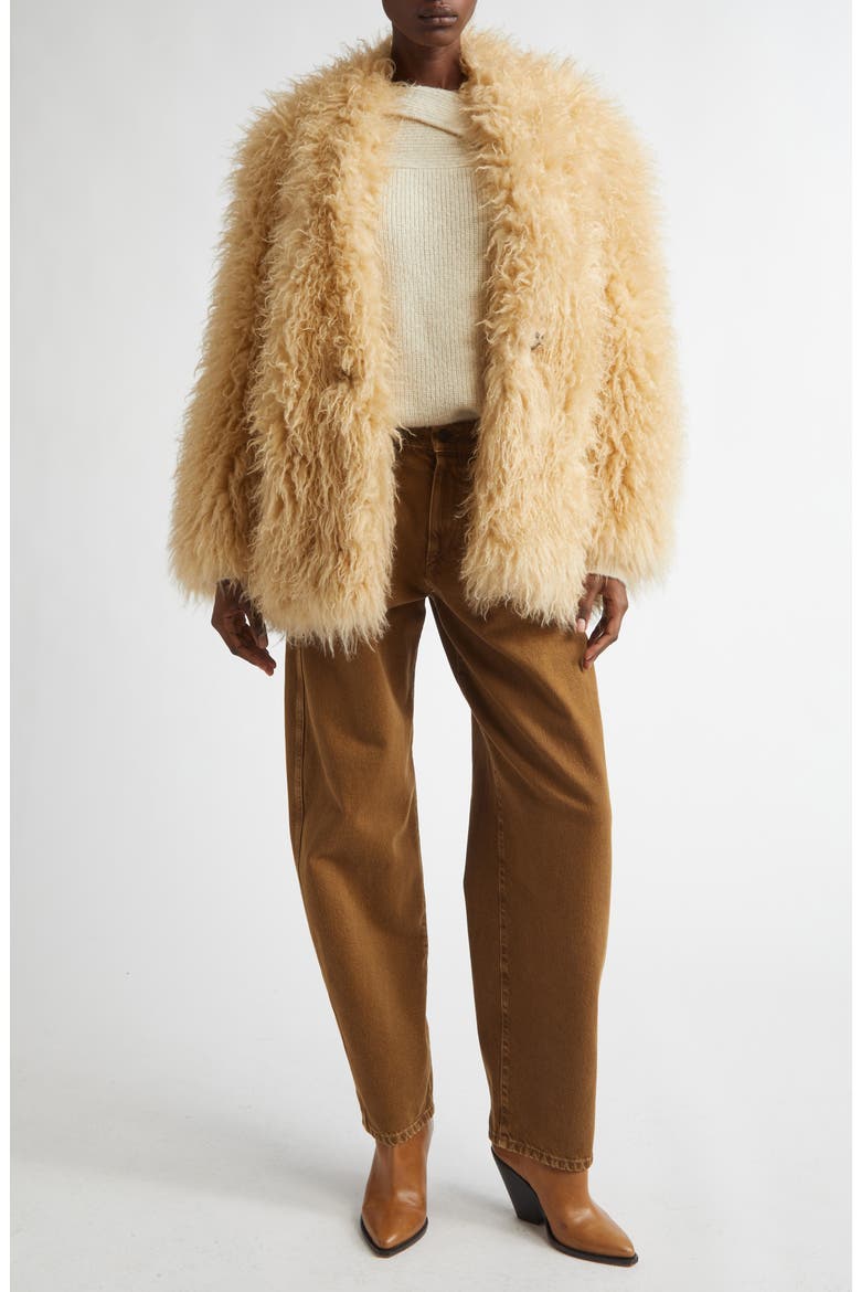 Mylae Faux Fur Coat, Alternate, color, PALE YELLOW
