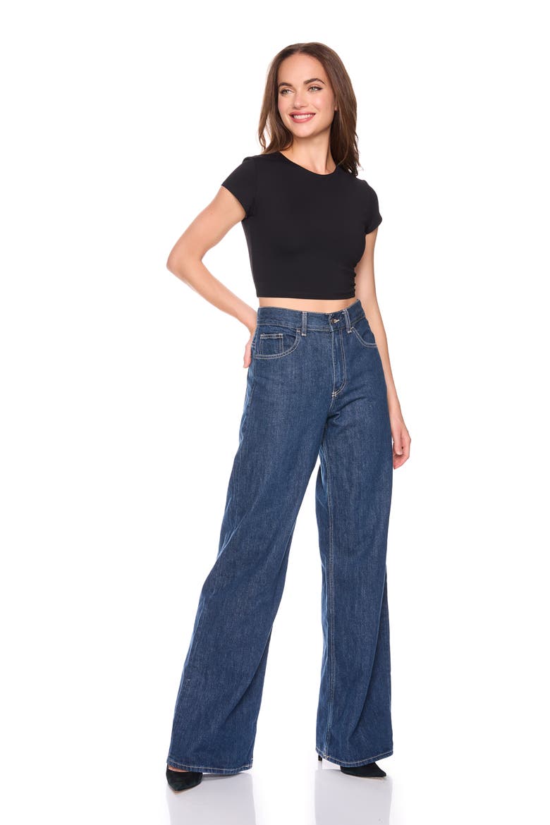 Short Sleeve Crop Crew Tee, Alternate, color, BLACK