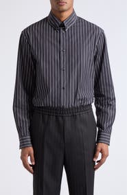 Versace Pinstriped Long Sleeve Cotton Shirt