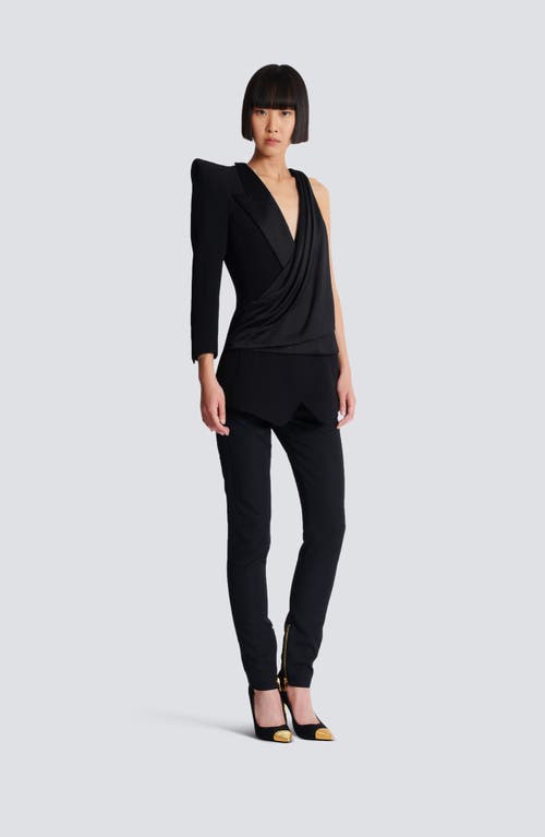 Shop Balmain Asymmetric Jacket With Structured Shoulder