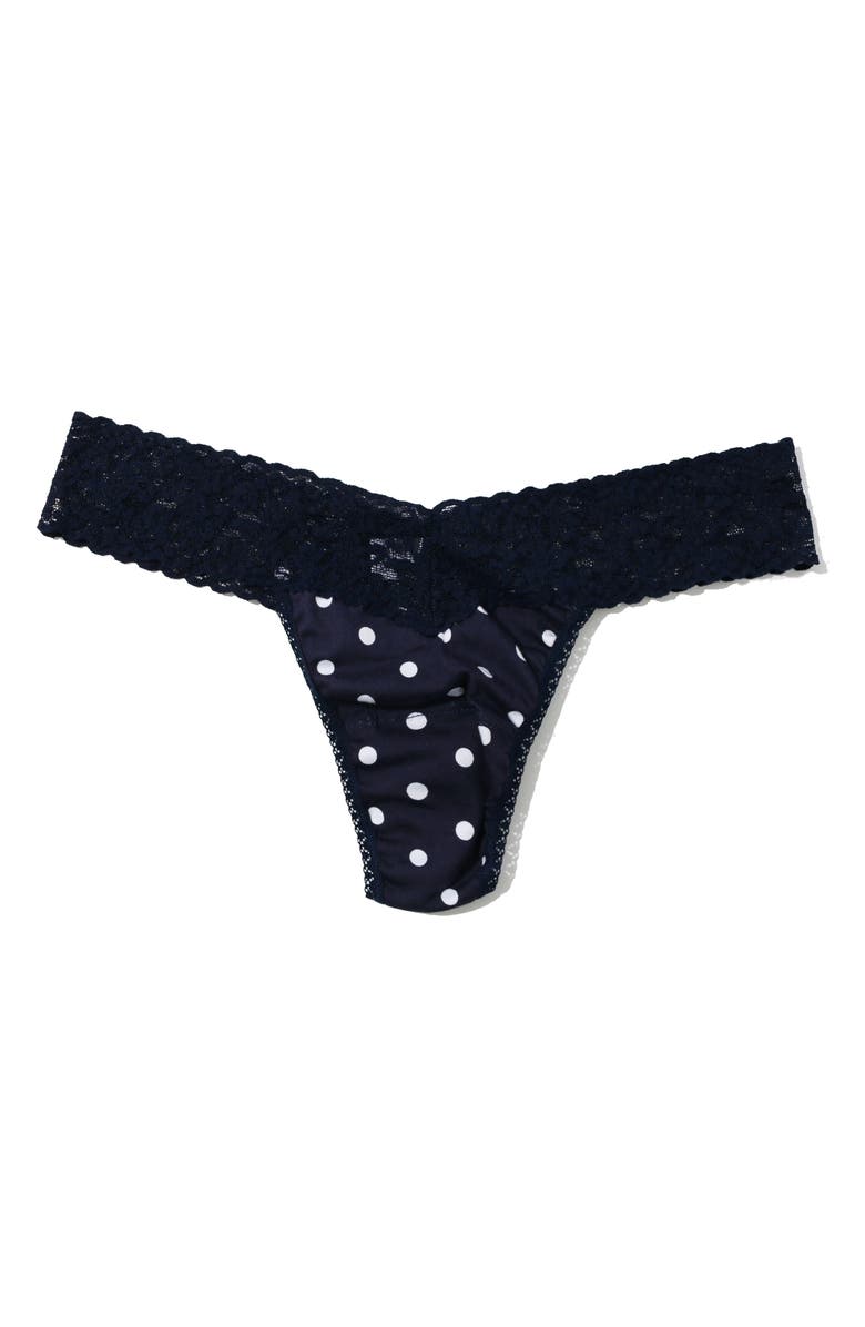 Hanky Panky Print Supima<sup>®</sup> Cotton Low Rise Thong, Alternate, color, Full Circle