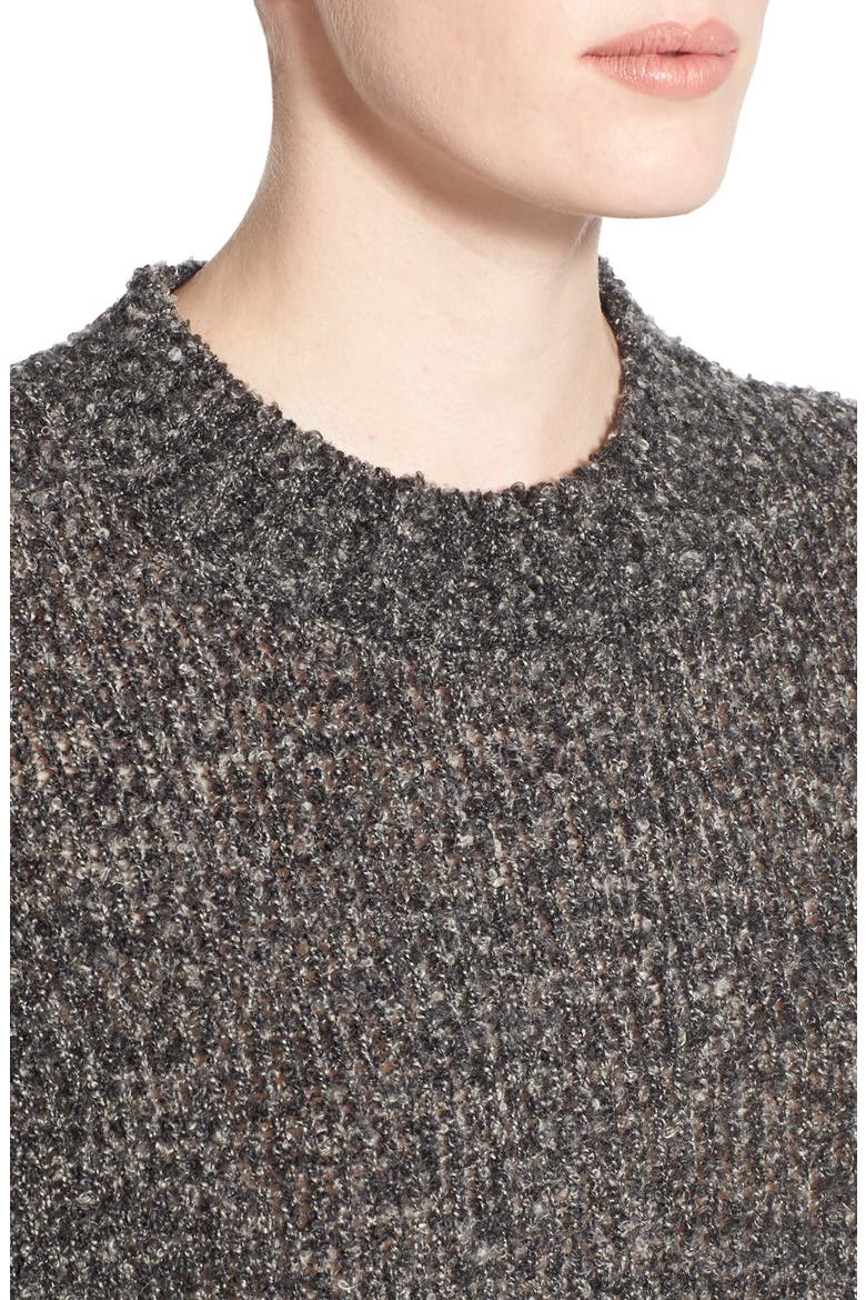 High/Low Slub Pullover, Alternate, color, BLACK
