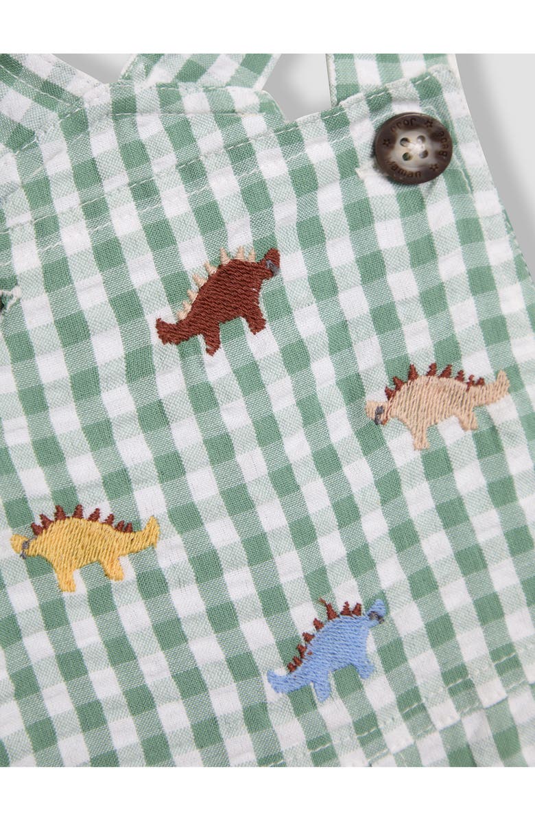 JOJO MAMAN BEBE Dino Embroidered Cotton Overalls, Alternate, color, 