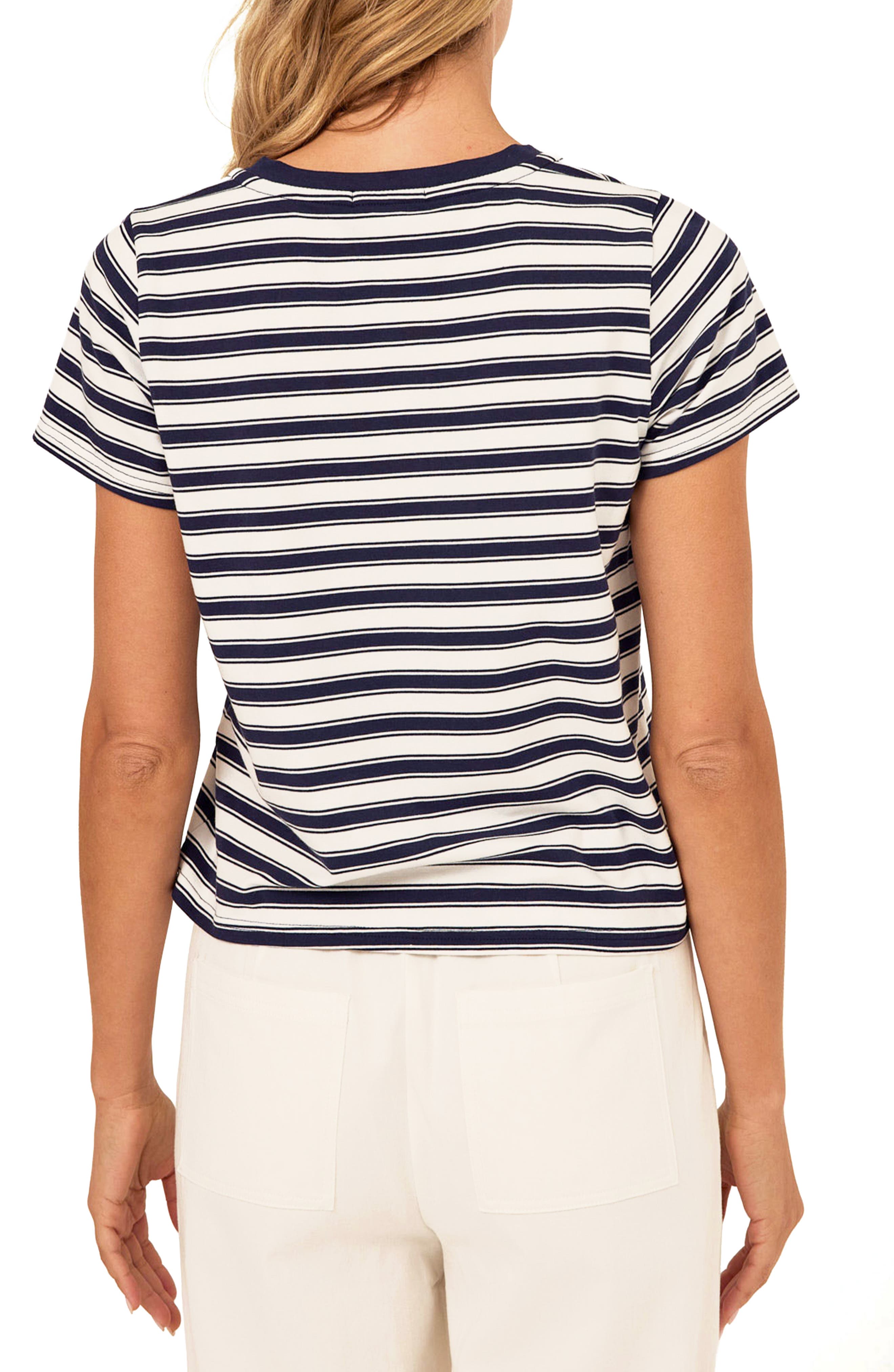 Maxine Stripe V-Neck T-Shirt - image 2