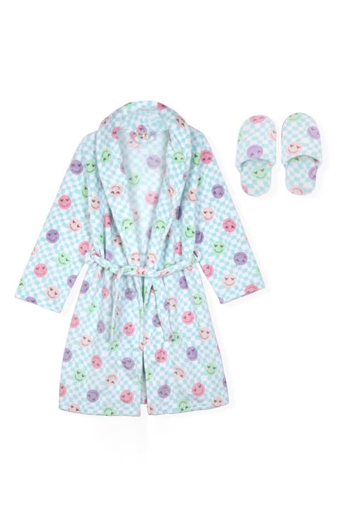 Kids' Fleece Flannel Robe & Slipper Set