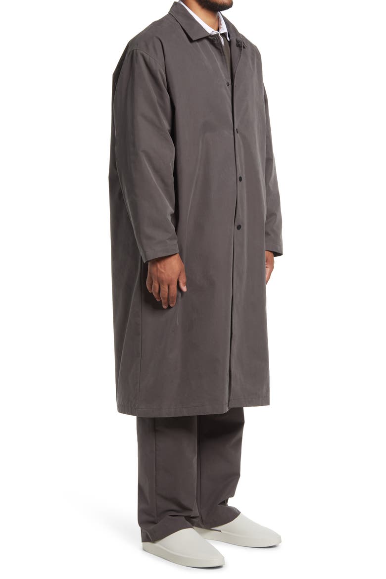 Snap Front Longline Coat, Alternate, color, OFF BLACK