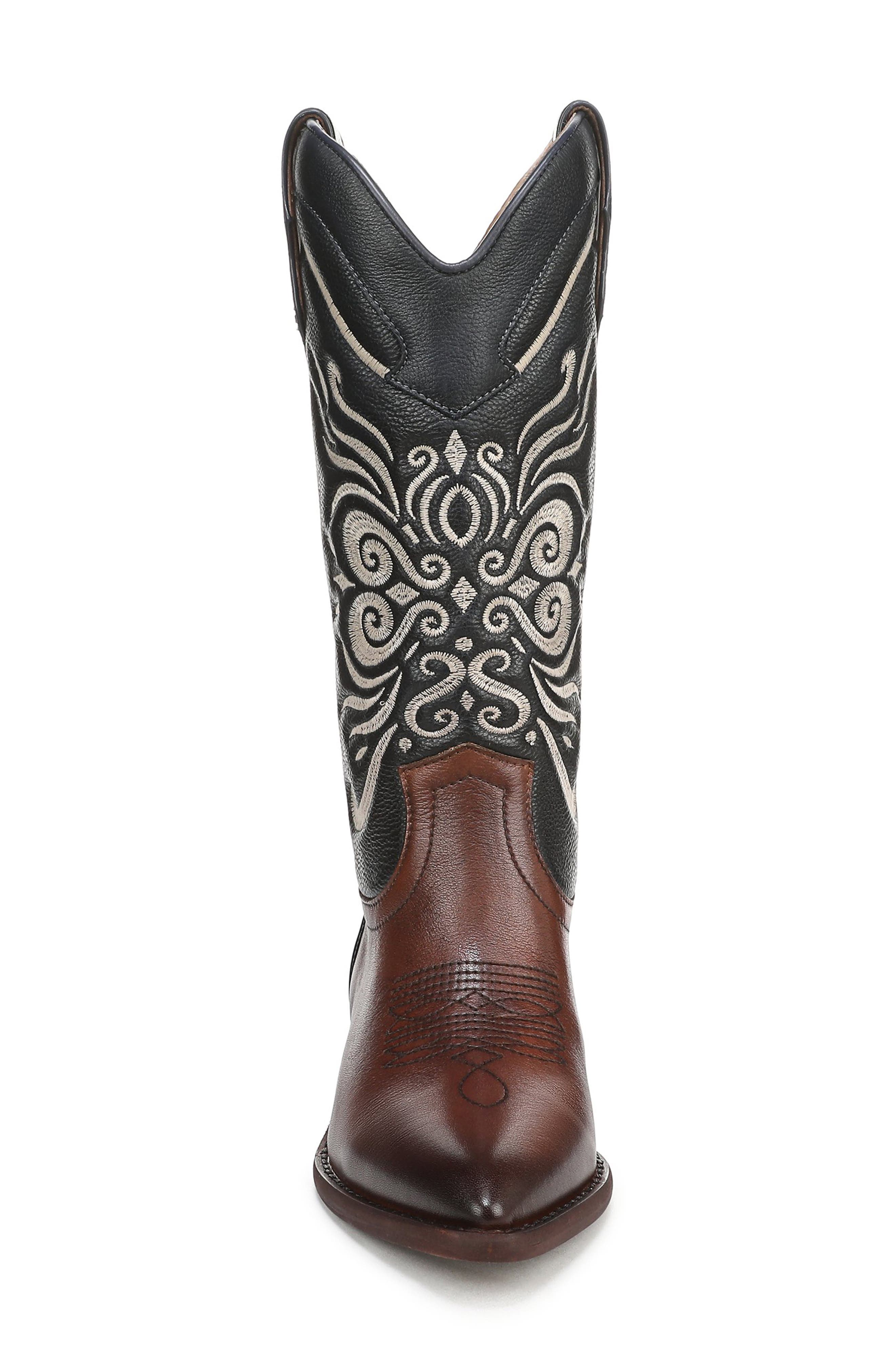 Sam Edelman Robbie Western Boot, Alternate, color, Luxe Brown/ Midnight Blue