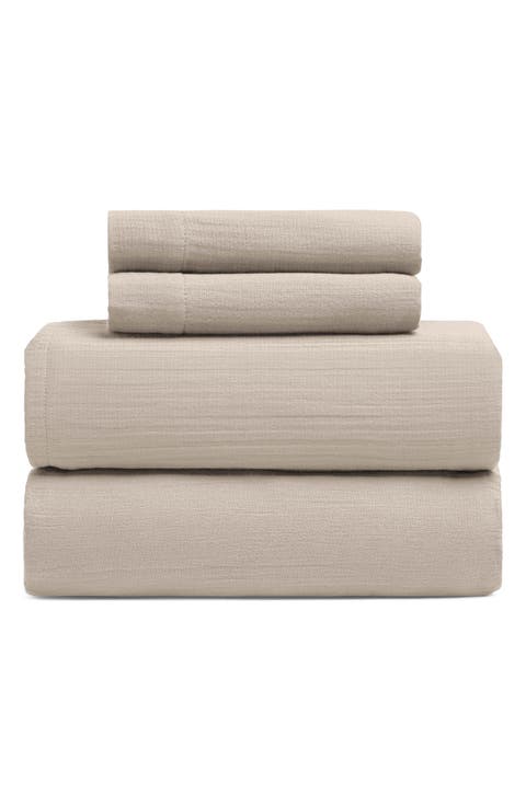 Calm Crinkled Cotton Gauze 4-Piece Sheet Set