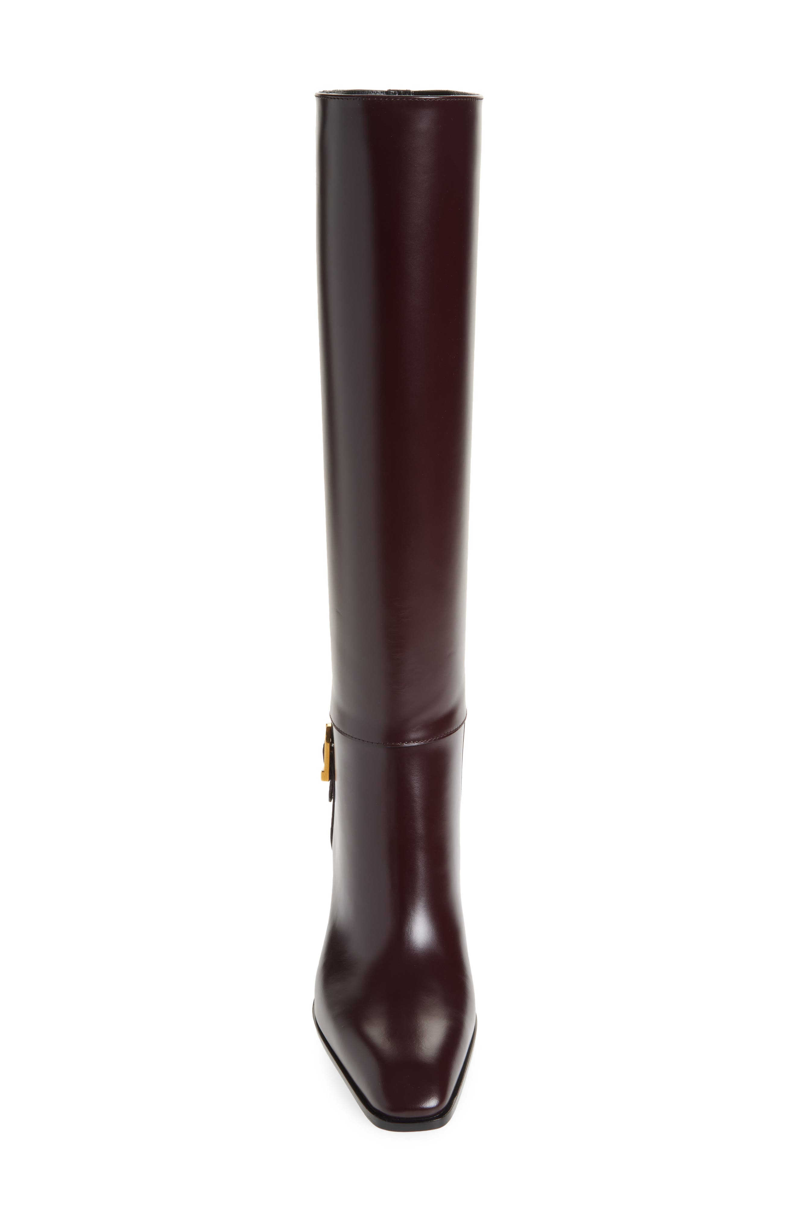 Saint Laurent Julia Tall Boot, Alternate, color, Wine